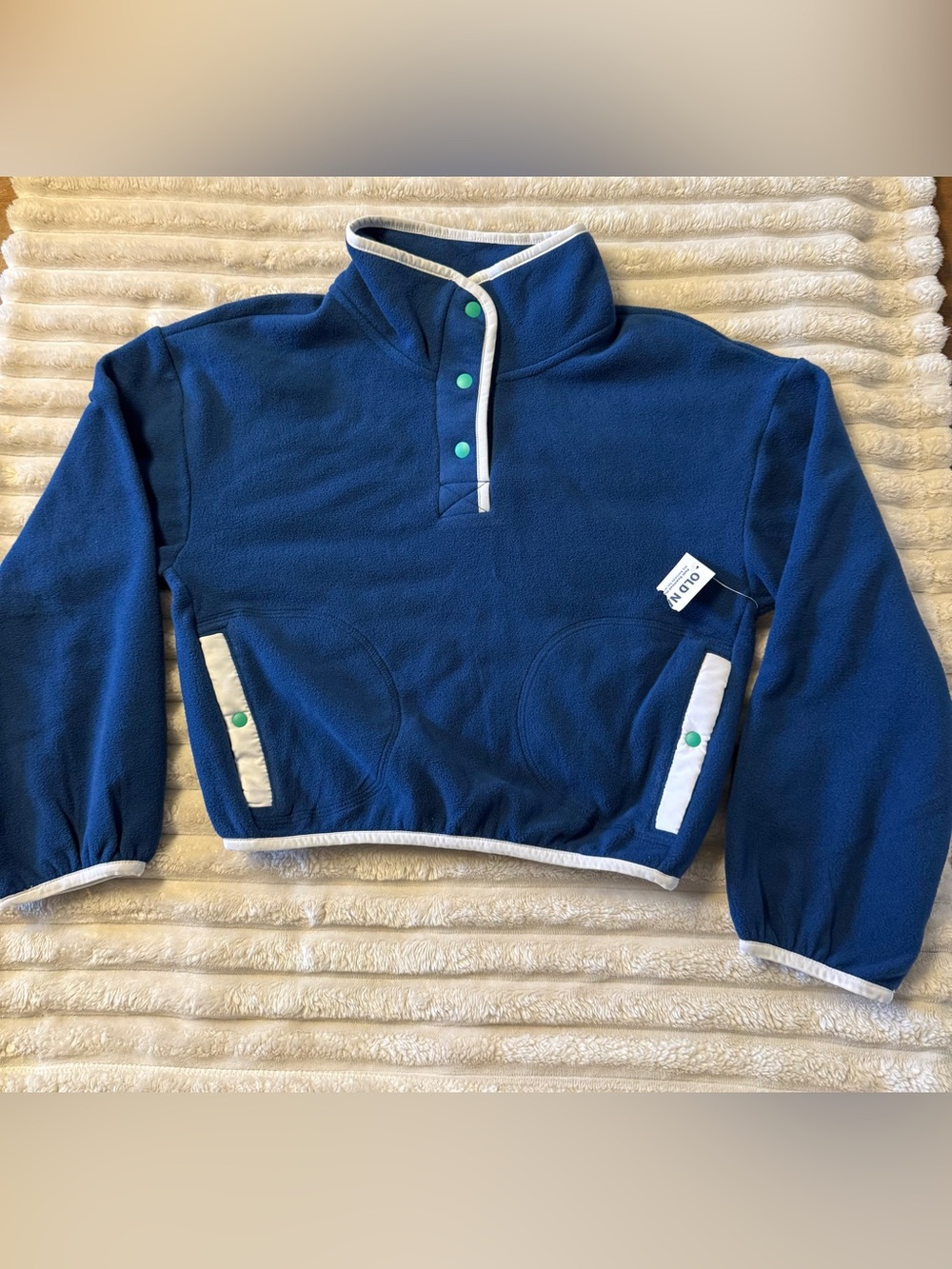 Old Navy Royal Blue Fleece Pullover with White Trim